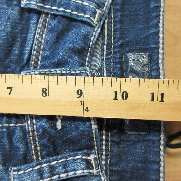 SILVER JEANS Suki Surplus Shorts Sz 27 Distressed Denim Back Flap Pocket Bermuda - Picture 13 of 15